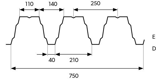 t160-trapezlemez-metszet t160-trapezlemez-metszet